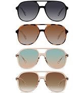 YDAOWKN Retro Square Aviator Sunglasses for Womens Mens Vintage 70s Double Bridge Sun Glasses