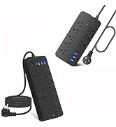 Asamoom 25ft Power Strips with Surge Protection 1700J