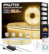 PAUTIX COB LED Strip Light 65.6ft/20m,9600 LEDs Warm White 2700K,Work with Alexa/Google Assistant...