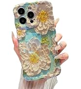 XIZYO Case for iPhone 16 Pro Max, Colorful Retro Oil Painting Flower Cute Floral Aesthetic Curly ...