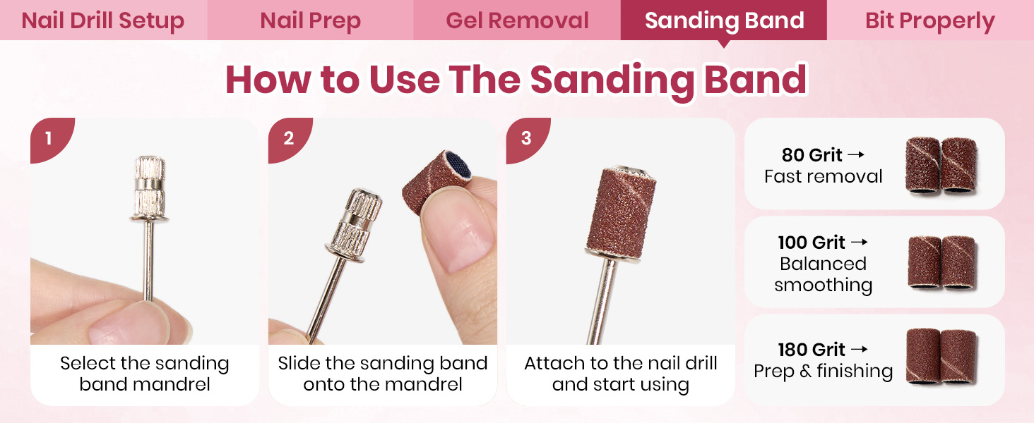 Electric Nail Drill Kit, 7 Drill Bits Portable Electric Nail File Machine for Gel Polish Removal