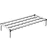 VEVOR Aluminum Dunnage Rack, 48” x 20” Commercial Food Floor Rack, 8” Off the Floor, 1000 lbs Cap...