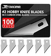 Jetmore 100 Pack Craft Hobby Blades #2 Craft Knife Blades Refill Hobby Knife Replacement Blades w...