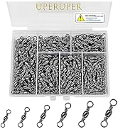 UperUper Fishing Barrel Swivels Kit, 300pcs Stainless Steel Rolling Bearing Snap Connector for Sa...