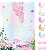 NEBURORA Pin The Tail on The Mermaid with 24 PCS Tails,Mermaid Theme Birthday Christmas Party Gam...