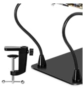 KUVRS 30X/12X Bifocals Magnifying Glass with Light and Stand, 14.2'' Magnetic Soldering Helping H...