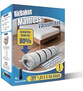 AirBaker Vacuum Storage Bags, Vacuum Seal Bags for Foam Mattress,Clothing &amp; Bedding, Space Saver ...