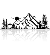 DICYWUDI Black Metal 15.7 x 5.3 inch Mountain Wall Decor – Minimalist Wall Art for or Indoor Kitc...