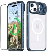 WATEFULL Clear Case Compatible with iPhone 15 Plus MagSafe Sliding Camera Cover, [Strong Magnets]...