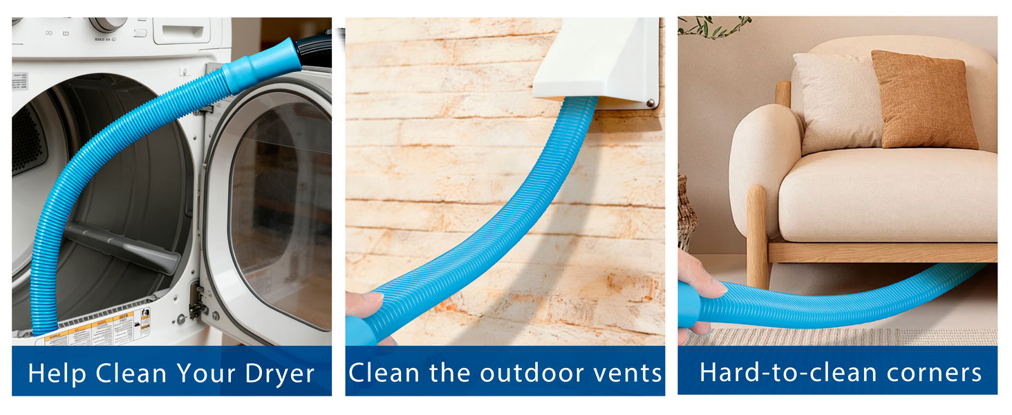 Dryer Vent Cleaner Kit, 5-Piece Professional Cleaning Kit with Flexible Dryer Vent Brush