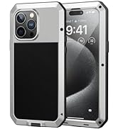 Lanhiem iPhone 15 Pro Max Metal Case, Heavy Duty Shockproof Tough Rugged Case with Built-in Glass...