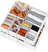 12 Pack Drawer Organizers for Clothing, Foldable Fabric Closet Organizers and Baby Nursery Storag...