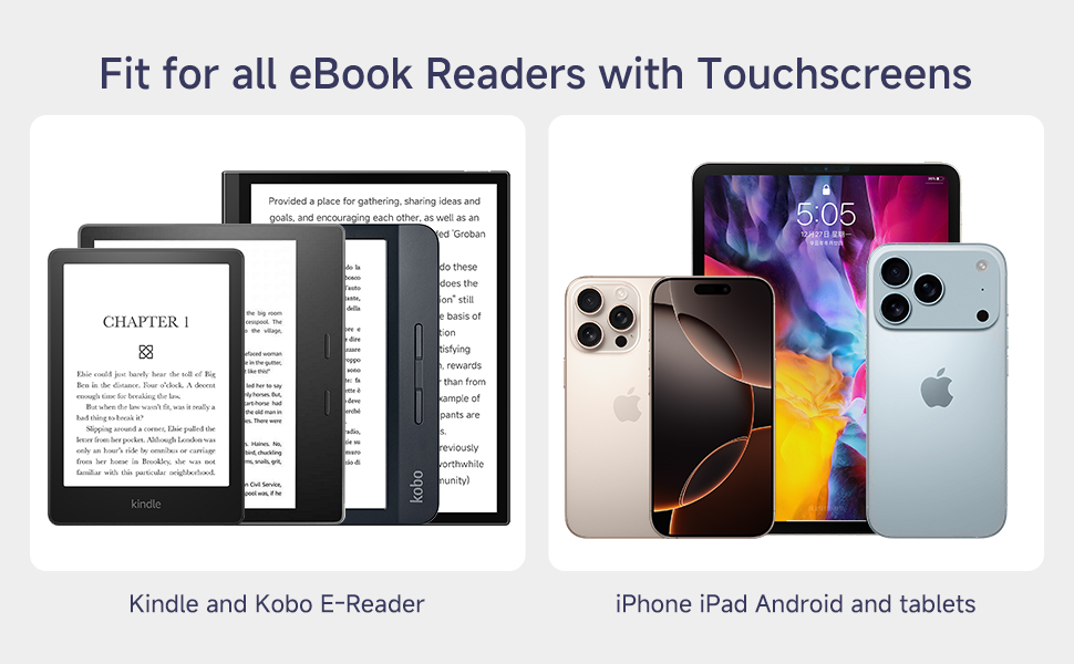 Fit for all eBook Readers with Touchscreens