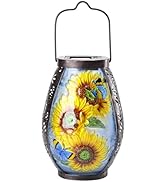 MUMTOP Solar Lantern Outdoor Waterproof, Sunflower Solar Lanterns Lights Hanging Yard Decoration ...