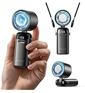 KIMMOO Handheld Portable Turbo Fan with Ice Cooler, Powerful 21000 RPM, Speed (1-199), Up to 14Hr...