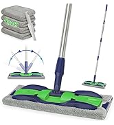 Microfiber Mop Wood Floor Mop for Floor Cleaning - MEXERRIS Hardwood Floor Mop with 4X Washable P...