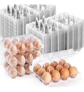 160 Pack Egg Cartons Cheap Bulk 12 Count Clear Empty Egg Cartons for Chicken Eggs 3x4 Grids, Reus...