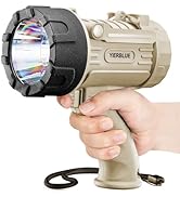 YIERBLUE Rechargeable Spotlight Flashlight with 1000,000 Lumen LED, IP67 Waterproof Long Running ...