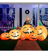 Joiedomi 7 FT Long Halloween Inflatables Pumpkin Outdoor Decorations, 7 Pumpkins Outside Decorati...