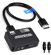 4K@60Hz HDMI 2.0b Audio Extractor Converter Adapter Splitter, HDMI ARC + Optical Toslink SPDIF + ...