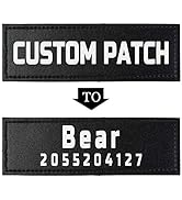 MUMUPET 2 Pack Custom Dog Harness Patches, Personalized Name Phone Number, Removable Hook &amp; Loop ...