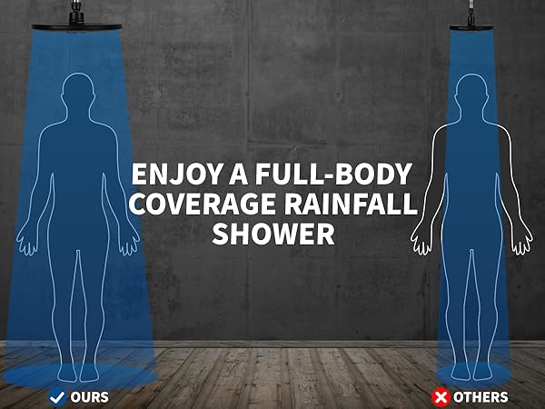enjoy full body coverage waterfall shower