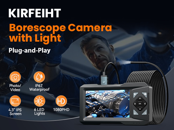 KIRFEIHT Endoscope Camera with Light