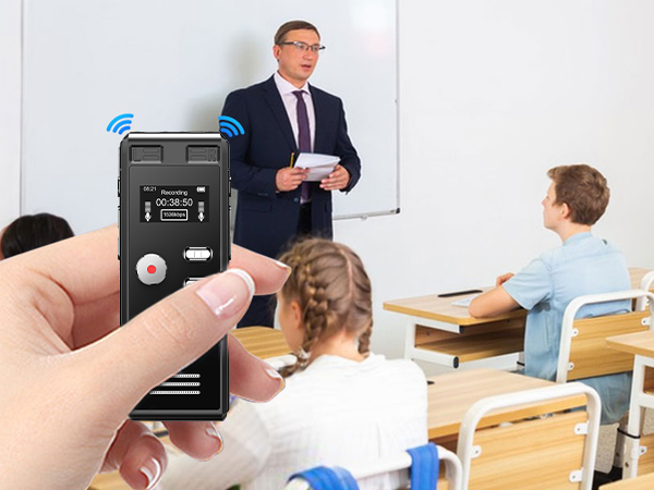  Dual Microphone 3072 Kbps A-B Repeat Recording, Voice Recorder for Lectures, Voice Recorder