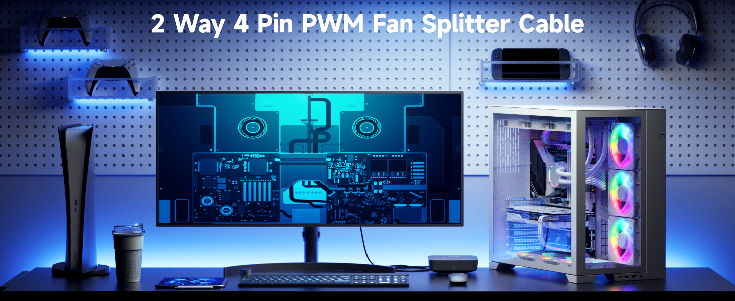 3 Way 4 Pin PWM Fan Splitter Cable