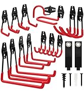TOOLEAGUE 16 Pack Garage Hooks Heavy Duty, Utility Double Steel Garage Storage Hooks,Wall Mount H...