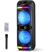 ROXAAN Dual 12 Inch Wireless Party Bluetooth Speakers, Portable PA Speaker System with Remote Con...