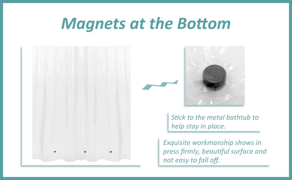 magnets at the bottom weights for shower curtain liner