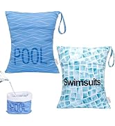 ALVABABY 2pcs Superior Waterproof Wet Dry Bags,Reusable with Two Zippered Pockets, Baby Cloth Dia...