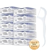 FRESHLIX Dental Floss Picks 500 Count Tooth Picks Flossers Gen 5 Toothpicks Sticks to Remove Plaq...
