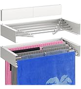 Bartnelli Wall Mounted Clothes Drying Rack for Laundry | Collapsible Clothing Racks for Indoor an...