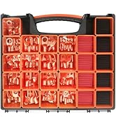 Amliber 260PCS Heavy Duty Battery Terminal Connectors Kit, 120PCS Battery Cable Ends 1 2 4 6 8 Ga...