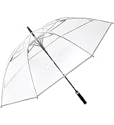 G4Free 62 Inch Clear Golf Umbrella Transparent Auto Open Large Stick Umbrella Oversized Umbrella ...