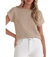 PRETTYGARDEN Women's 2026 Spring Fashion Sweater Vest Business Casual Crochet Tops Cap Sleeve Kni...