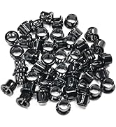 BOPOREAE 50 pcs Black Snap Bushing 3/8" (11 mm) Mounting Diameter, Plastic Cable Hole Grommets fo...