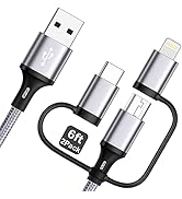 Multi Charging Cable [6ft 2Pack] 3 in 1 USB Charger Cable Nylon Braided Fast Charging Cords Charg...
