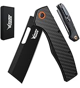 Rush Deer D2 Steel Blade Pocket Knife,Folding Knife with Clip &amp; Carbon Fiber Handle,EDC Knife Uti...