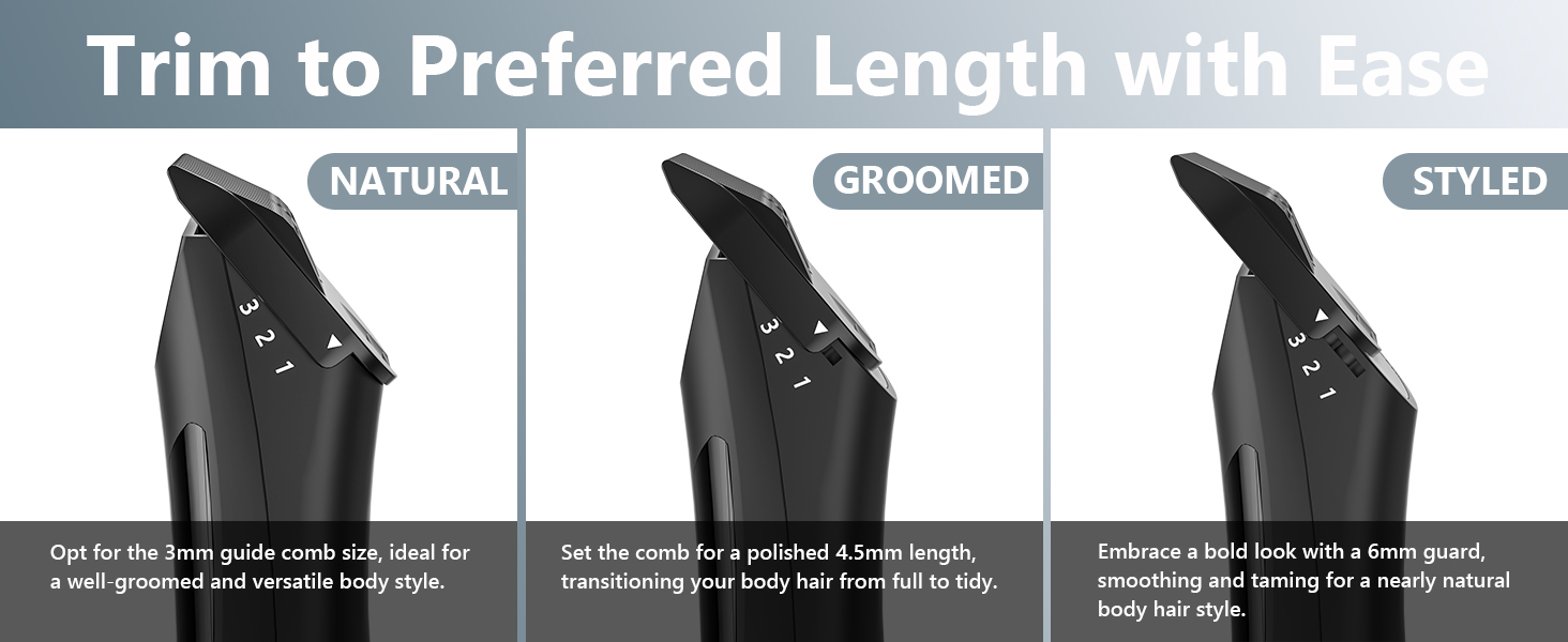 trimm with 3mm/4.5mm/6mm guide combs