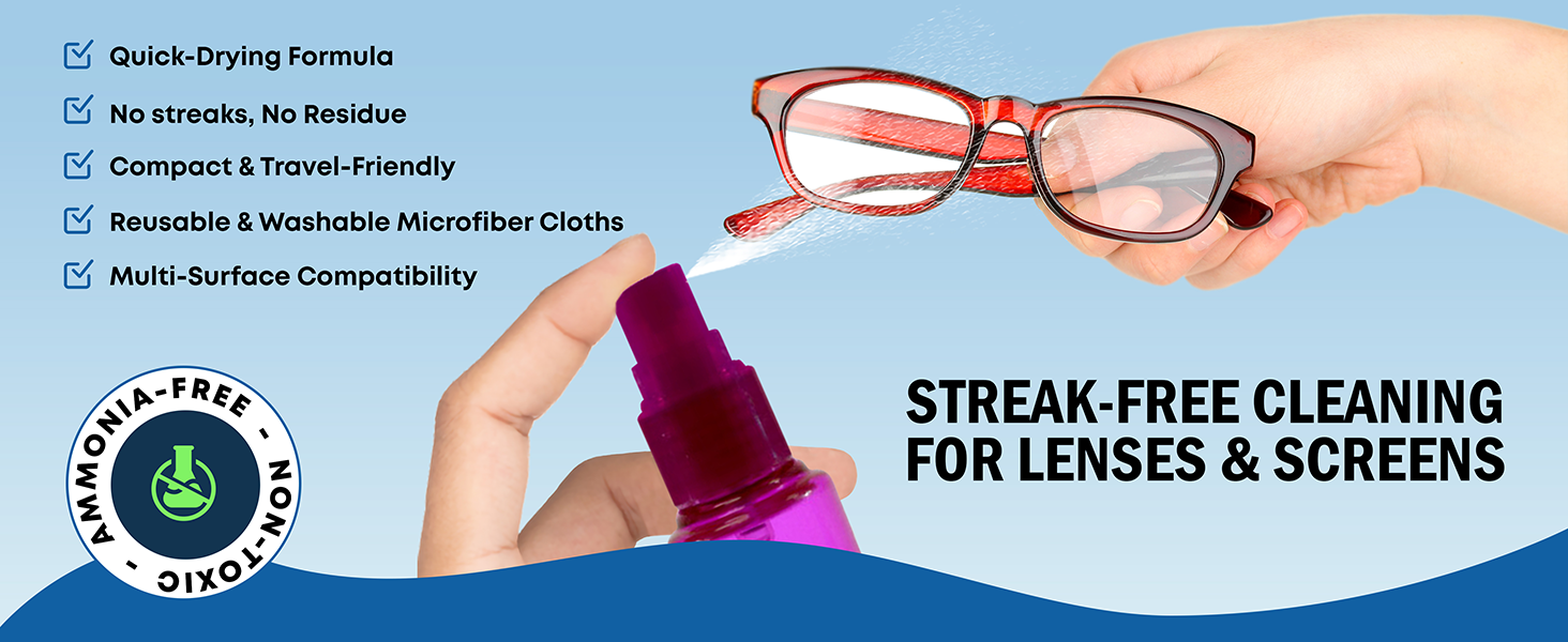 lens cleaning kit, camera cleaning kit, screen cleaner spray, eyeglass cleaning kit
