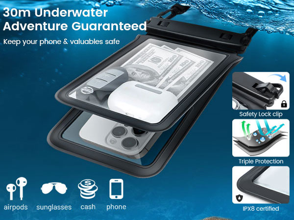 Double Space Waterproof Phone Pouch