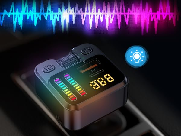 car bluetooth adapter music light