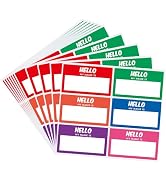 HYBSK Hello My Name Is Stickers 2"x 3.5" Name Tag 6 Colors Identification Labels for Office Meeti...