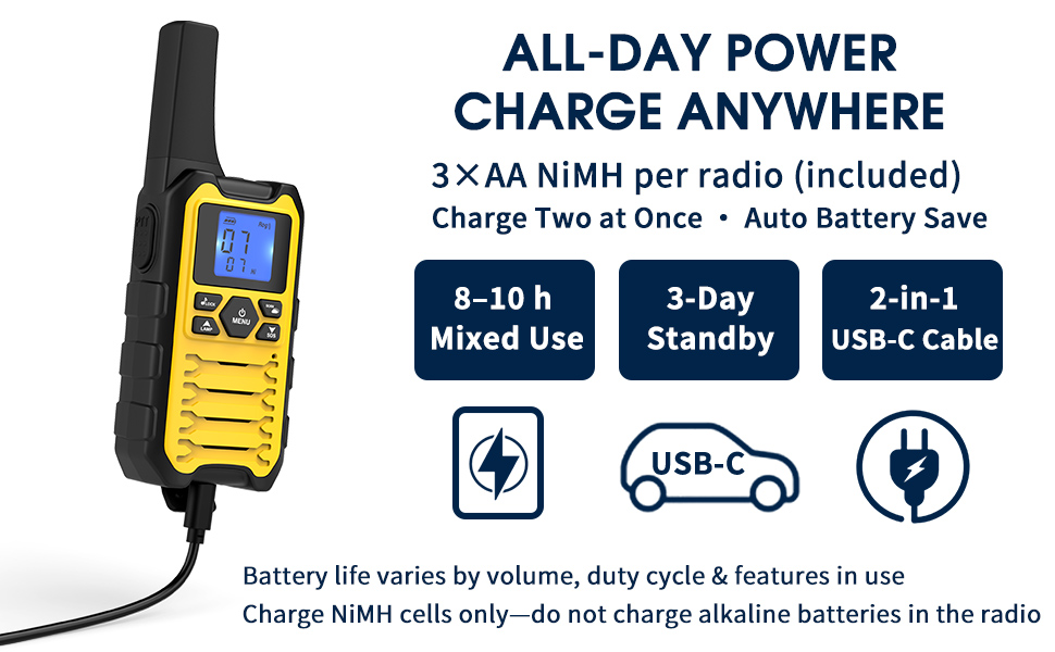 walkie talkies for adults rechargeable