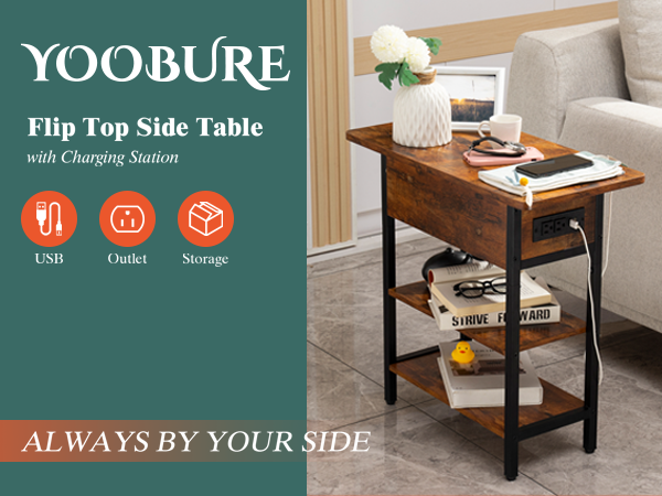 flip top side table