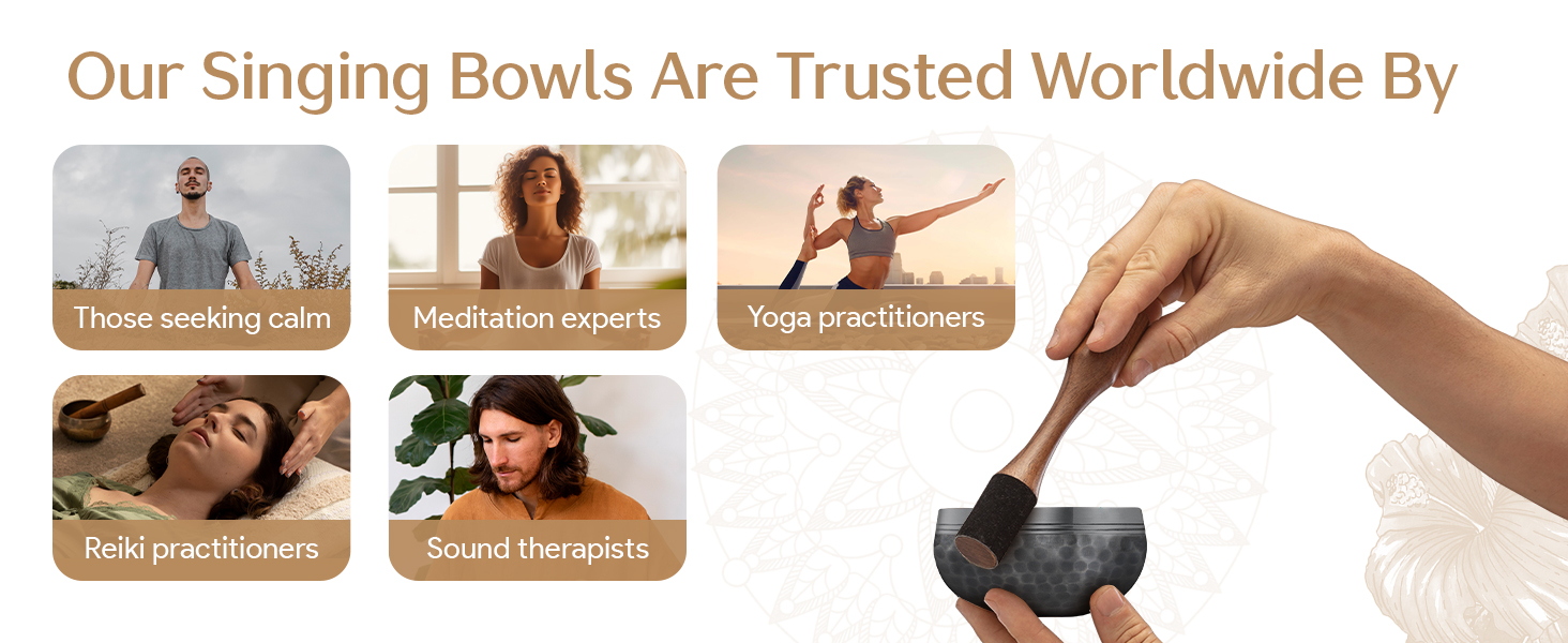 Trusted meditation bowls for calm seekers, yoga, Reiki, and therapists
