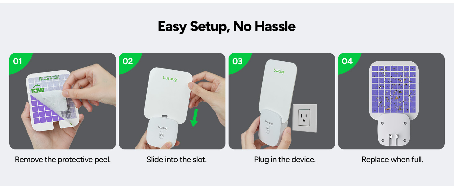 This fruit fly killer has no zapping, odors, or mess. The glue cards face inward